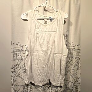 NWOT Women's Old Navy Tank Top White Keyhole Back Size XXL